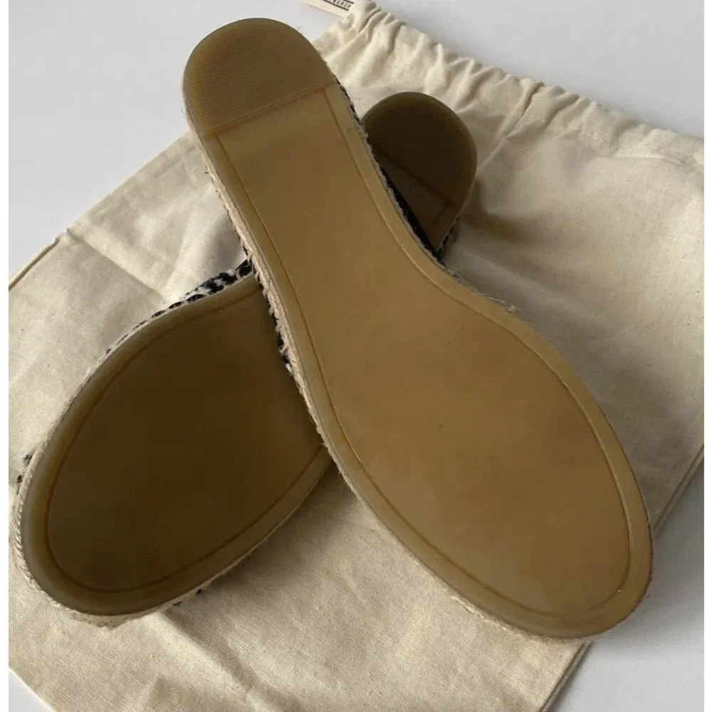 New  Tory Burch Double T Espadrille in Black & White Size 10.5 US8 $198